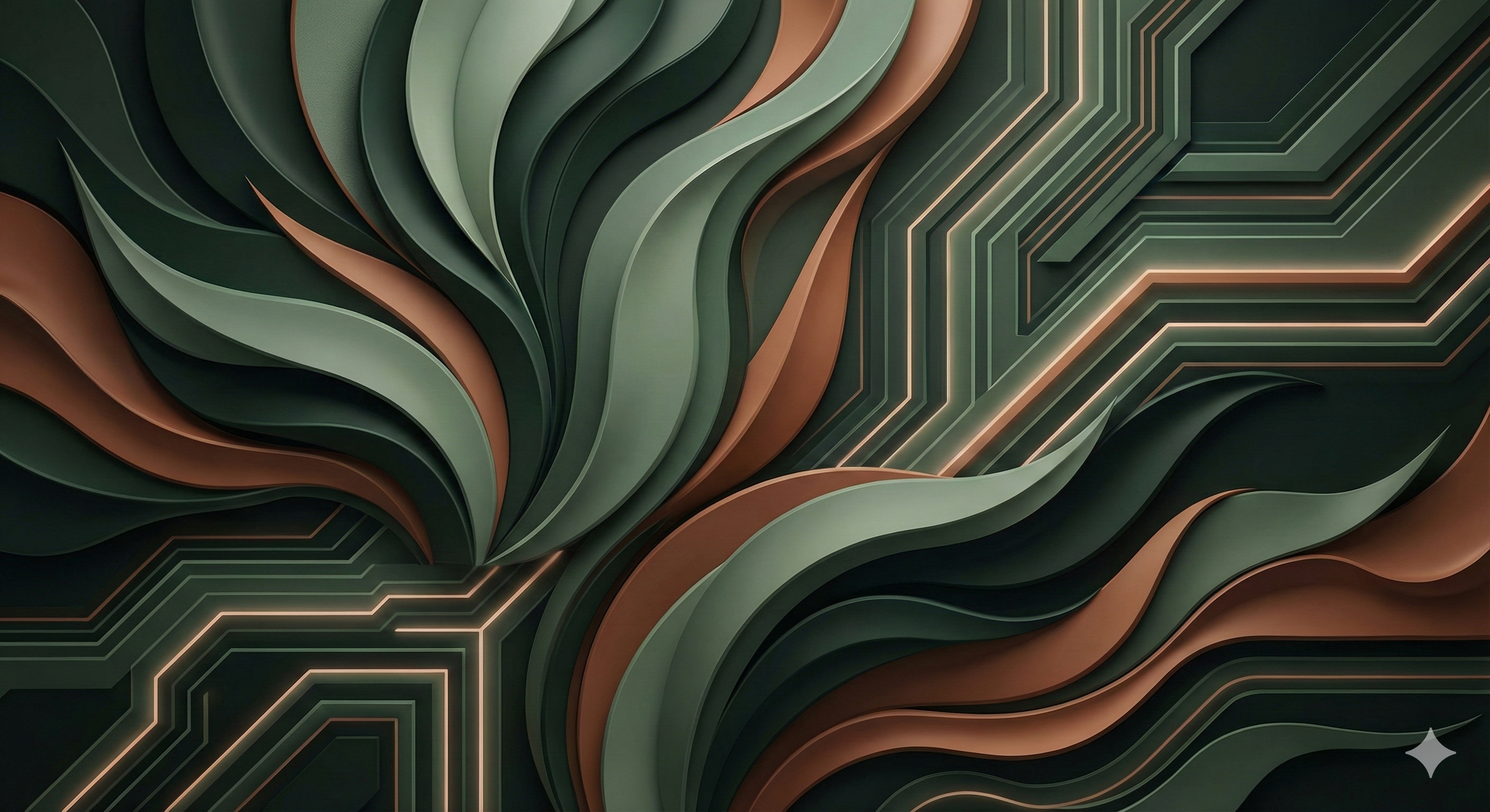 Render 3D abstracto de agave fusionado con tecnología digital